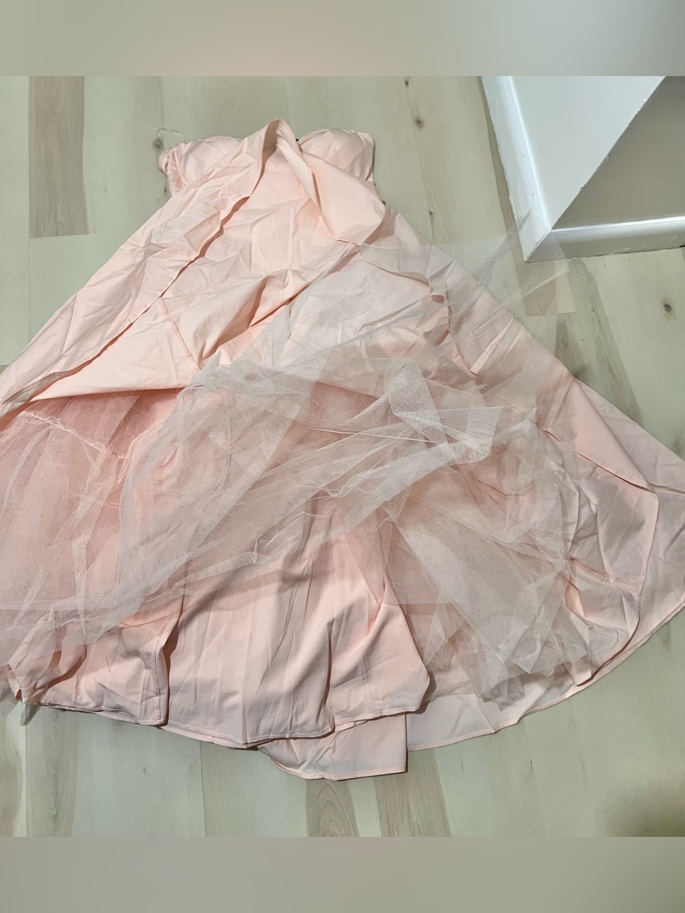 Babyboo NWT Women Medium Pink Soft Peach Prim Midi Dress Balletcore Princess - Picture 14 of 15